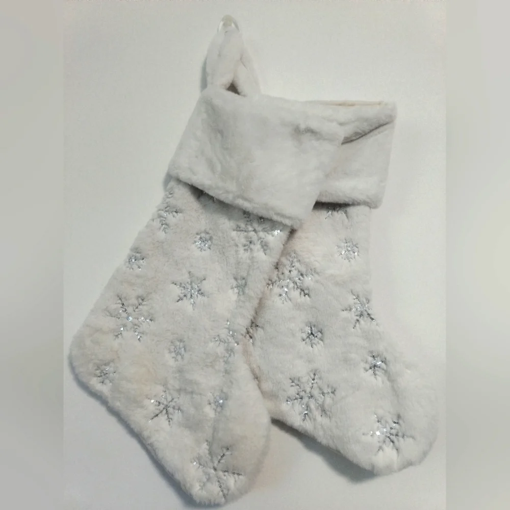 [5 x $20] New  Pair Holiday Silver White Stockings